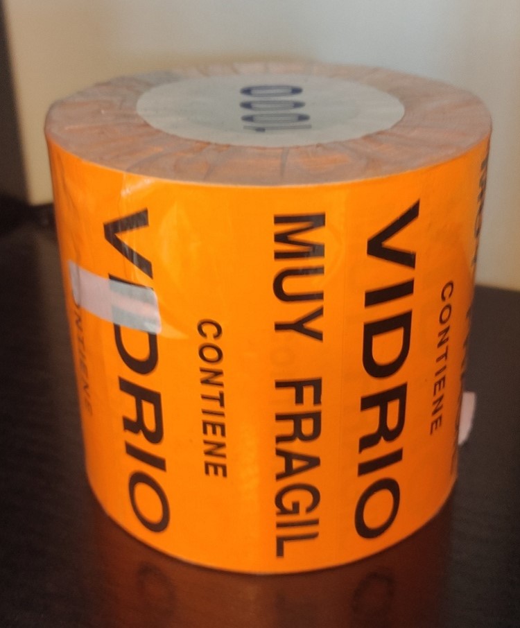 etiquetas muy fragil contiene vidrio para envios